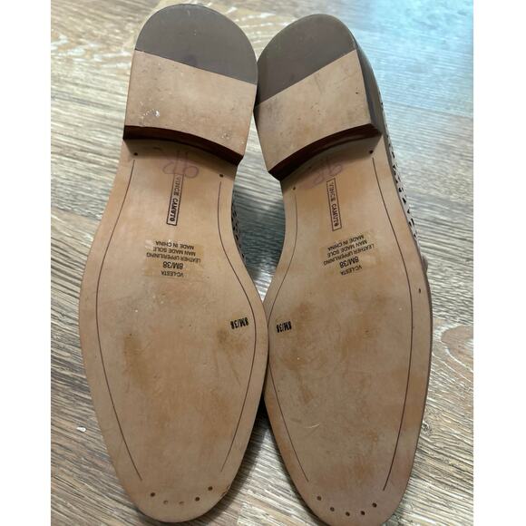 Vince Camuto Lesta Tan Perforated Leather Lace Up Studded Oxford Loafer Size 8 - Picture 10 of 12